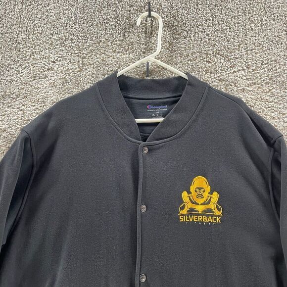 Silverback Fitness Jacket Mens 2XL XXL Black Champion Snap Sweater Gym Workout - Picture 3 of 12